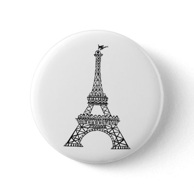 Black Line Eiffel Tower Pin by White_Wedding