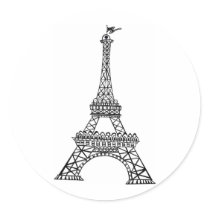 Black Line Eiffel Tower stickers by White_Wedding Black Line Eiffel Tower stickers
