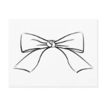 Black Line Ribbon Bow postcards
