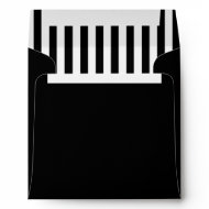 Black Lined with Black and White Stripes Square envelope