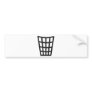 black litter bin icon bumper stickers