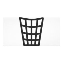 black litter bin icon photo greeting card