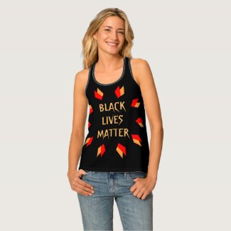 Black Lives Matter Black Red and Gold Tank Top
