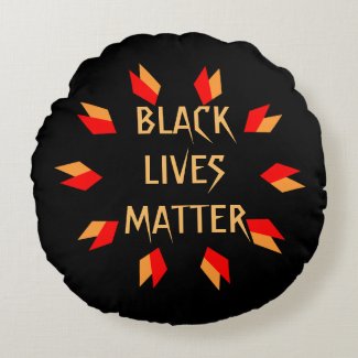 Black Lives Matter Round Pillow