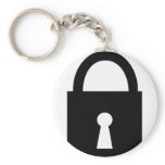 black lock icon key chain