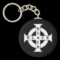 BLACK logo keychain