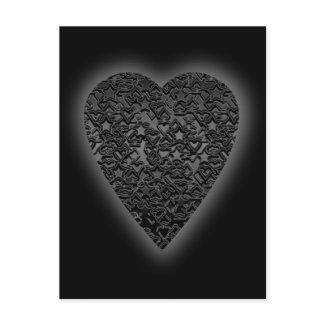 Black Love Heart! Stars, Spades, Diamonds! postcard