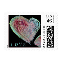 Black Love Hearts Design Small Postage Square postage