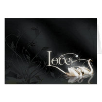 Black Love Swans RSVP Notes cards