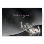 Black Love Swans Thank You Card