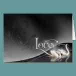 Black Love Swans Wedding Invitation cards