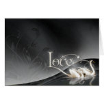 Black Love Swans Wedding Invitation Greeting Cards