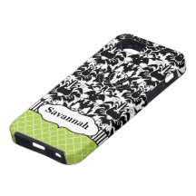 Black Macki Damask Moroccan Personalized iPhone 5 iPhone 5 Case