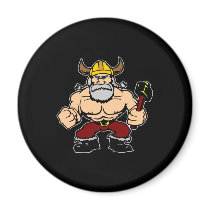 Black Mad Viking Refrigerator Magnets