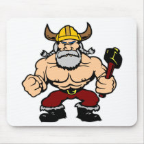 Black Mad Viking Mouse Mats