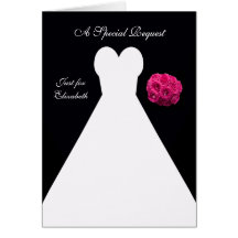 Black Maid of Honor Card -- Bridal Gown