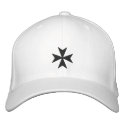 Black Maltese Cross Embroidered Hat embroidered hats