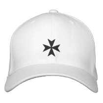 Black Maltese Cross Embroidered Hat embroidered hats by silhouette_emporium Black Maltese Cross Embroidered Hat embroidered hats