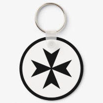 Black Maltese Cross keychains