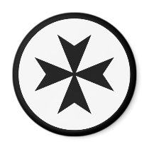 Black Maltese Cross magnets