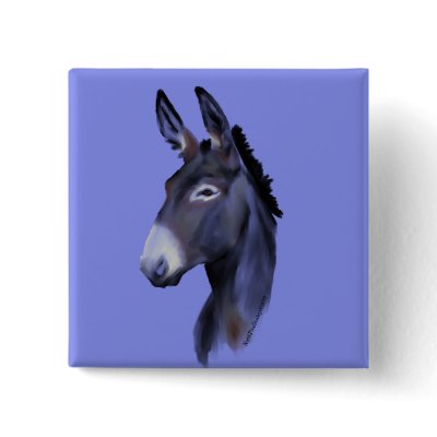 Black Mammoth Donkey Portrait Buttons by itsadonkeycom