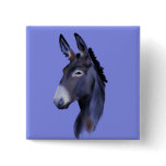 Black Mammoth Donkey Portrait Buttons