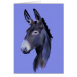 Black Mammoth Donkey Portrait Greeting Card