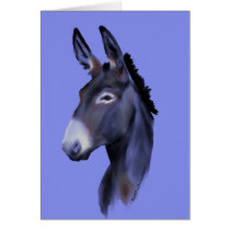 Black Mammoth Donkey Portrait Greeting Card