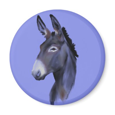 Black Mammoth Donkey Portrait Refrigerator Magnets by itsadonkeycom