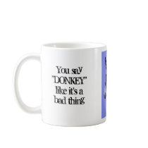 Black Mammoth Donkey Portrait Mugs