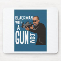 Black Man With A Gun LogoWear Mousepad