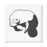 Black Manatee Refrigerator Magnets