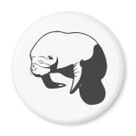 Black Manatee Refrigerator Magnets