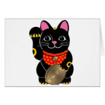 Black Maneki Neko Card