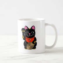 Black Maneki Neko Mugs