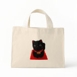 Black Maneki Neko on a Red Carpet Bags