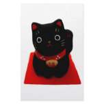 Black Maneki Neko on a Red Carpet Stationery