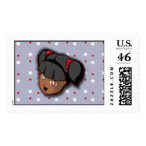 Black Manga Girl Postage postage