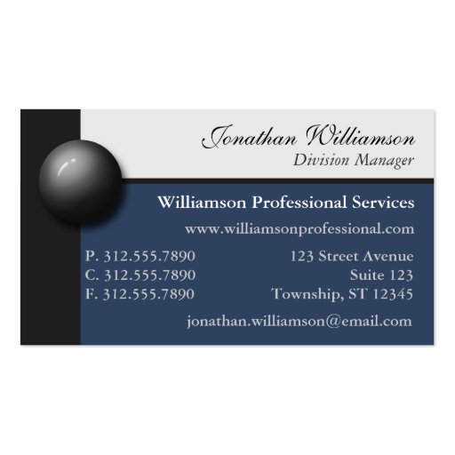 Black Marble Blue and Off-White Business Cards