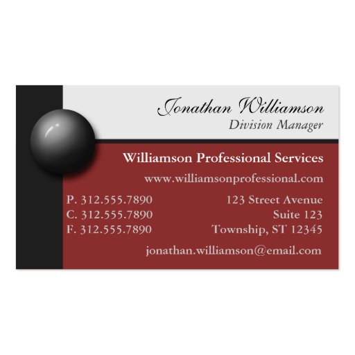 Black Marble Red and Off-White Business Cards