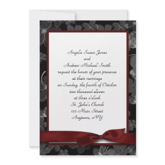 Black Maroon Bow Invitation invitation