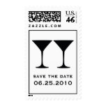 Black martini save the date wedding postage