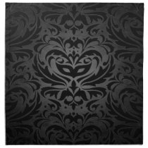 Black Masquerade Damask Stylish Napkins