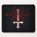 Black Mass Inverted Cross and Sigil Mousepad by shawnhumiston Black Mass Inverted Cross and Sigil Mousepad