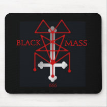 Black Mass Inverted Cross and Sigil Mousepad by shawnhumiston Black Mass Inverted Cross and Sigil Mousepad