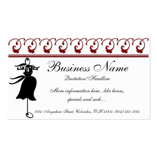 Black Maternity Dress - Boutique Business Cards (front side)