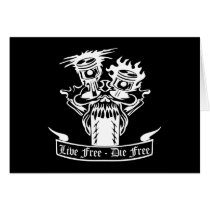 Black Mc Pistons Live Die Free Greeting Cards