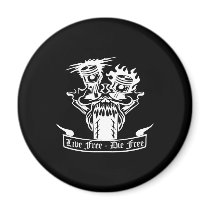 Black Mc Pistons Live Die Free Refrigerator Magnets