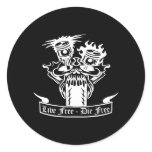 Black Mc Pistons Live Die Free Round Sticker