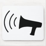 black megaphone icon mouse mats